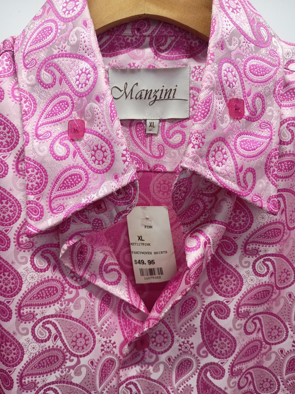 Pink Paisley Long-Sleeve Dress Shirt - Picture 3 of 6